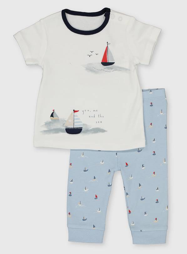 Buy Sailor Boat Appliqué Pyjamas 912 months Sleepsuits and pyjamas